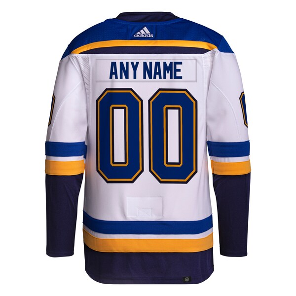 St. Louis Blues adidas Away Primegreen Authentic Custom Jersey - White - Image 3