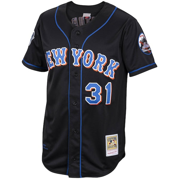 Mike Piazza New York Mets Alternate 2000 Cooperstown Collection Authentic Jersey - Black - Image 2