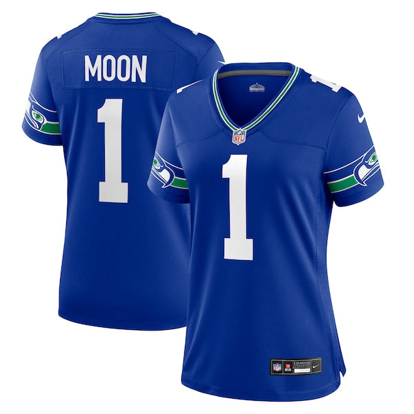 Warren Moon Seattle Seahawks Nike Women's Throwback Retired Player Game Jersey - Royal/Navy - Image 3