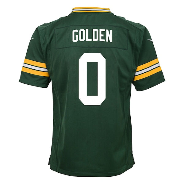 Matthew Golden Green Bay Packers Nike Youth Team Game Jersey - Green - Image 3