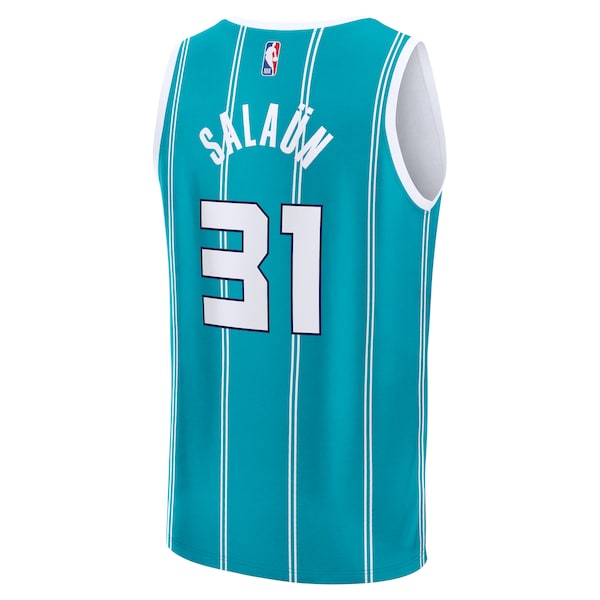 Tidjane Salaun Charlotte Hornets 2024 NBA Draft Fast Break Player Jersey - Icon Edition - Teal - Image 3