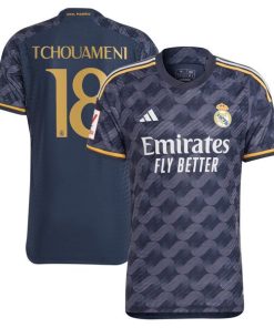 Aur¨¦lien Tchouam¨¦ni Los Merengues adidas 2023/24 Away Authentic Player Jersey - Navy/White