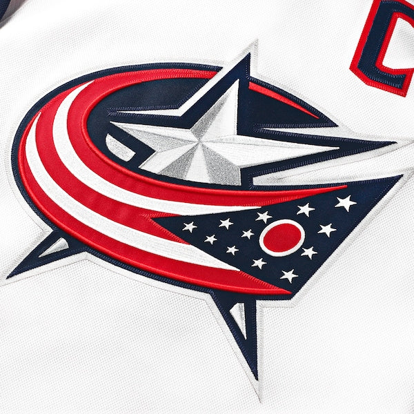 Columbus Blue Jackets Away Premium Custom Jersey - White/Navy - Image 6