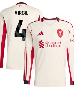 Liverpool adidas Away Shirt 2025-26 - Long Sleeve with Virgil 4 printing