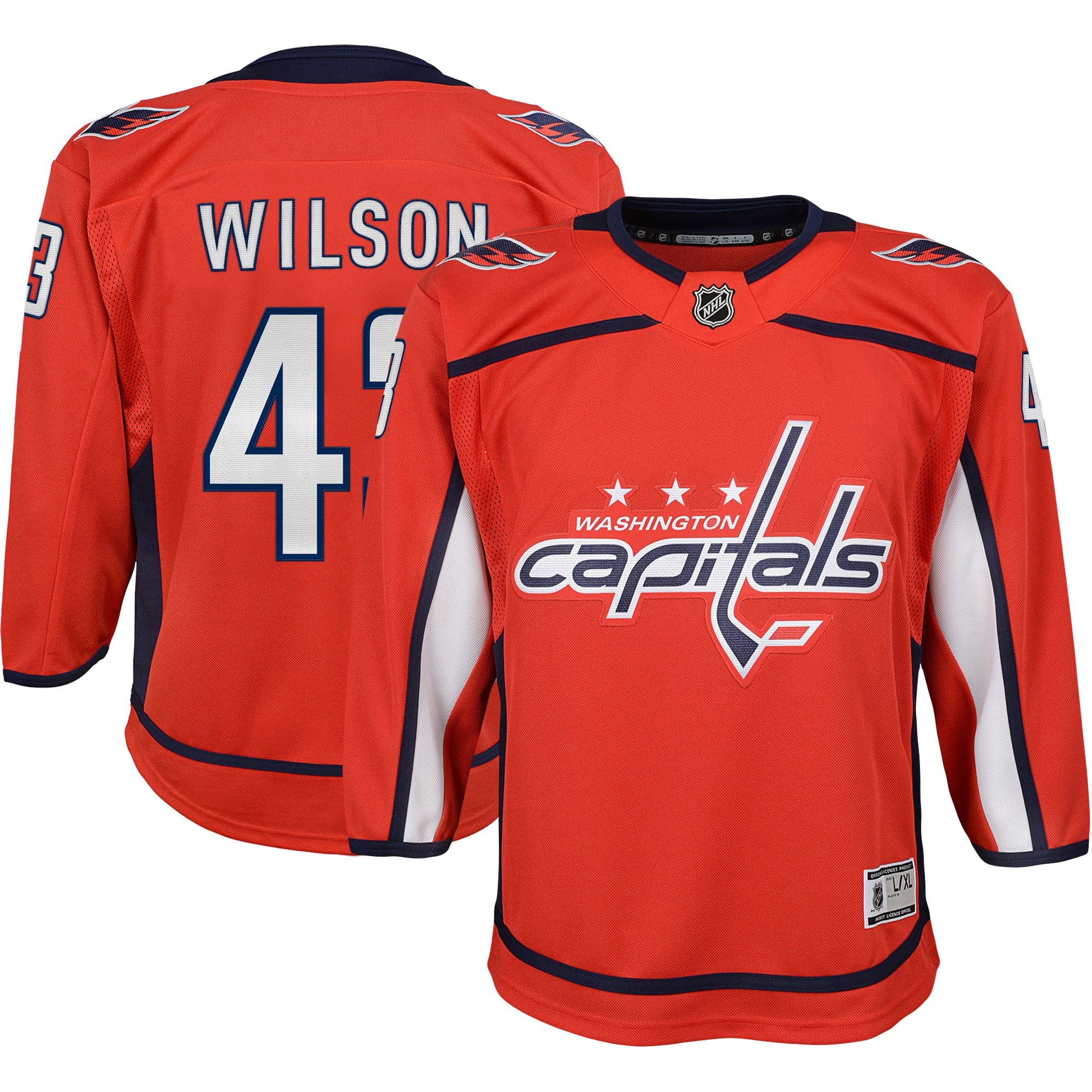 Tom Wilson Washington Capitals Youth 2020/21 Alternate Premier Player Jersey - Navy/Red - Image 6