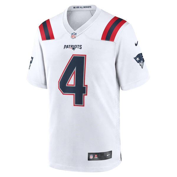 Bailey Zappe New England Patriots Nike Game Player Jersey - White/Navy/Red - Image 3