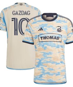 Daniel Gazdag Philadelphia Union adidas 2024 For Philly Authentic Jersey - Tan