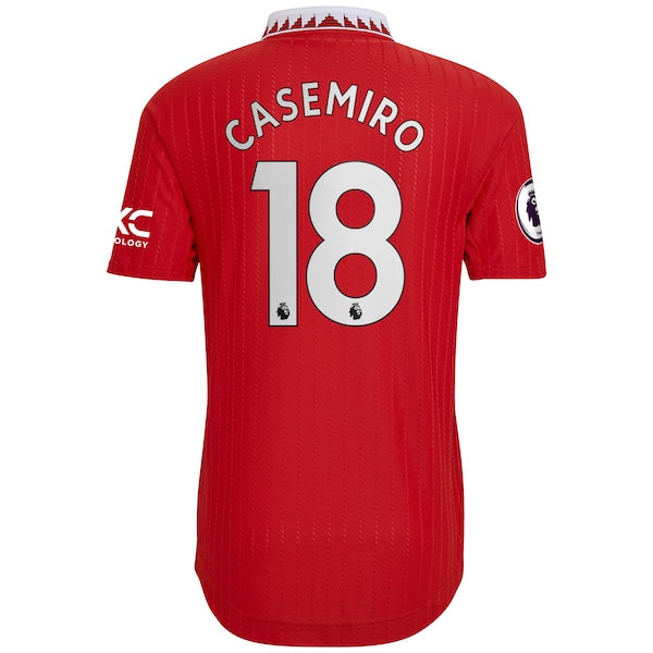 Carlos Casemiro Manchester United adidas 2022/23 Home Authentic Player Jersey - Red - Image 3