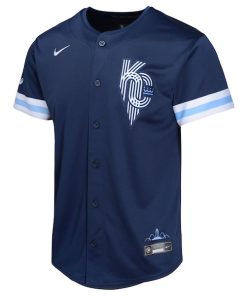Alternative view of Kansas City Royals Nike Youth City Connect Custom Limited Jersey - Navy