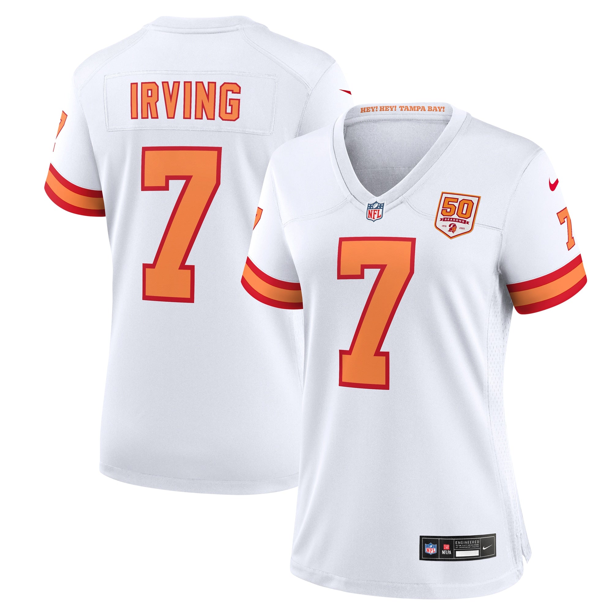 Bucky Irving Tampa Bay Buccaneers Nike Women's 50th Season Game Jersey - Creamsicle/White/Red - Image 6
