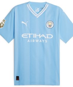 Alternative view of Jack Grealish Manchester City Puma 2023/24 Authentic Player Jersey - Sky Blue
