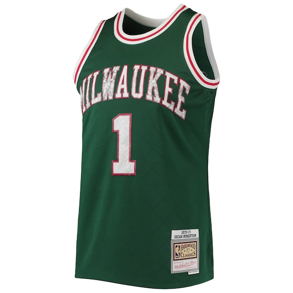Oscar Robertson Milwaukee Bucks 1996/97 Hardwood Classics NBA 75th Anniversary Diamond Swingman Jersey - Green - Image 2