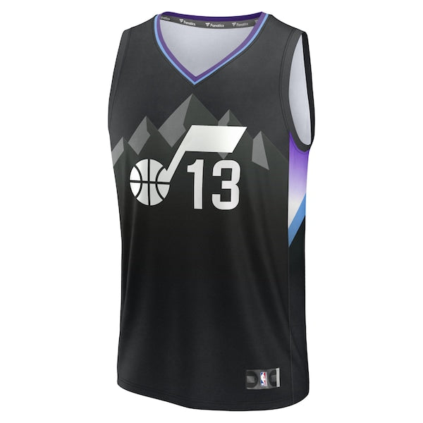 Walter Clayton Jr. Utah Jazz Fast Break Replica Player Jersey - Statement Edition - Black - Image 2