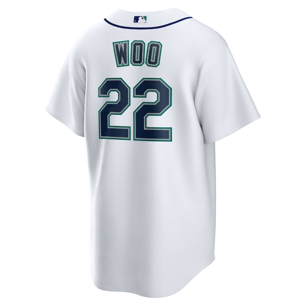 Men's Seattle Mariners Bryan Woo Nike White Home Replica Jersey - Image 3