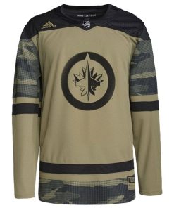 Alternative view of Winnipeg Jets adidas Logo Military Appreciation Team Authentic Custom Practice Jersey - Camo