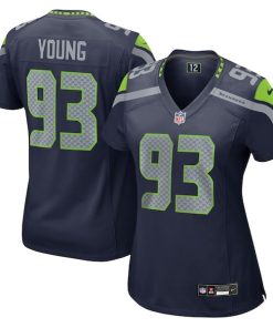 Alternative view of Cameron Young Seattle Seahawks Nike Women's Team Game Jersey -  College Navy/Navy