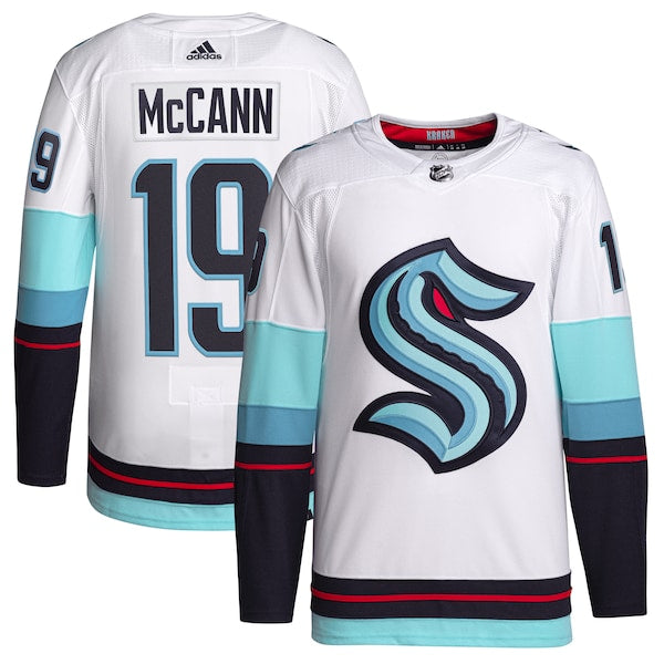 Jared McCann Seattle Kraken adidas Away Authentic Primegreen Player Jersey - White/Navy - Image 2