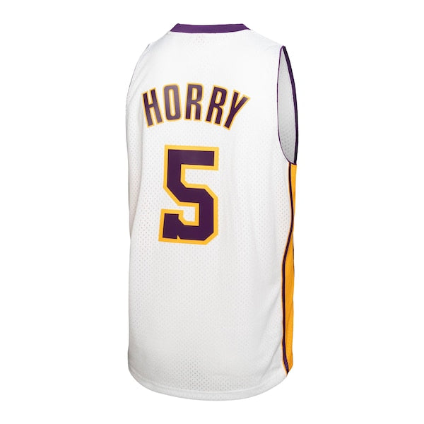 Robert Horry Los Angeles Lakers 2001/02 Hardwood Classics Swingman Jersey - White - Image 3