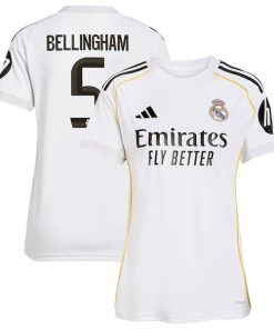Jude Bellingham Los Merengues adidas Women's 2025/26 Home Replica Jersey - White/Blue