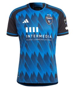 Alternative view of Cade Cowell San Jose Earthquakes adidas 2023 Active Fault Jersey Authentic Jersey - Blue