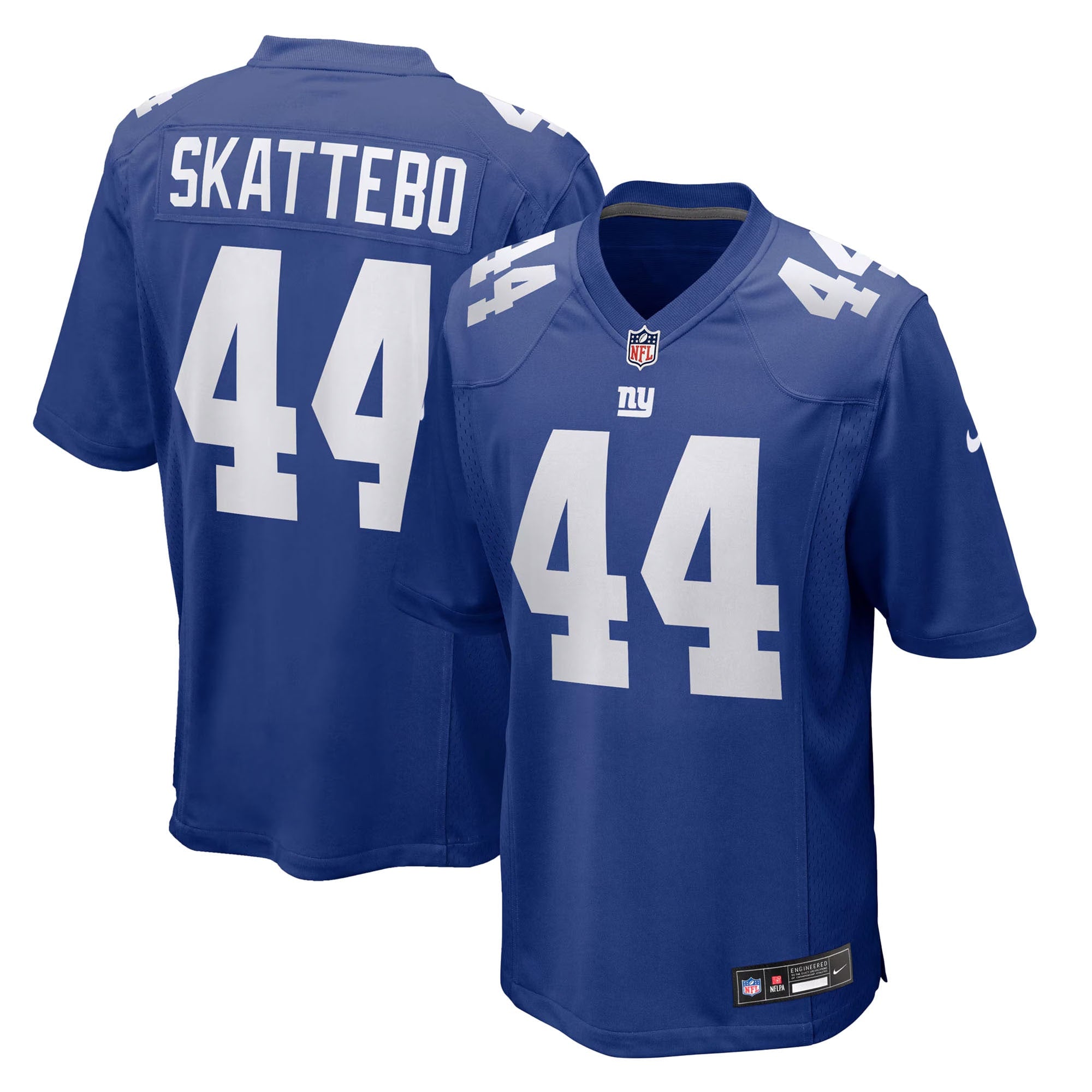 Cam Skattebo New York Giants Nike Game Jersey - White/Royal - Image 6