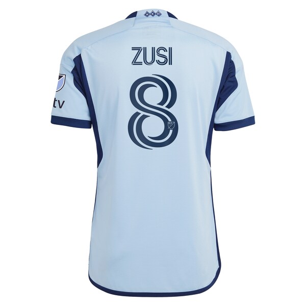 Graham Zusi Sporting Kansas City adidas 2024 Hoops 4.0 Authentic Player Jersey - Light Blue - Image 3