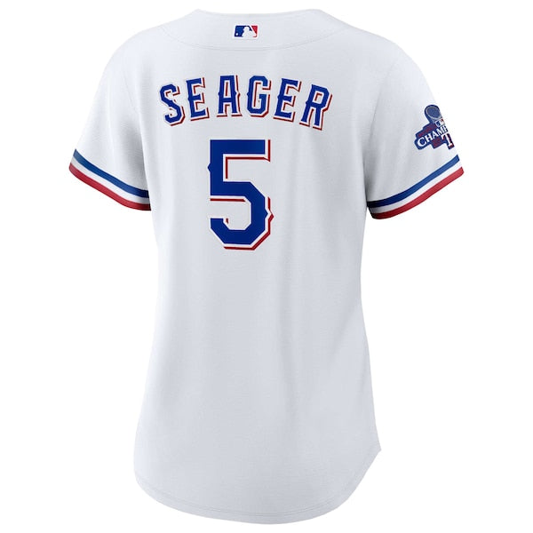 Corey Seager Texas Rangers Nike Women's Home 2023 World Series Champions Replica Player Jersey - White - Image 3