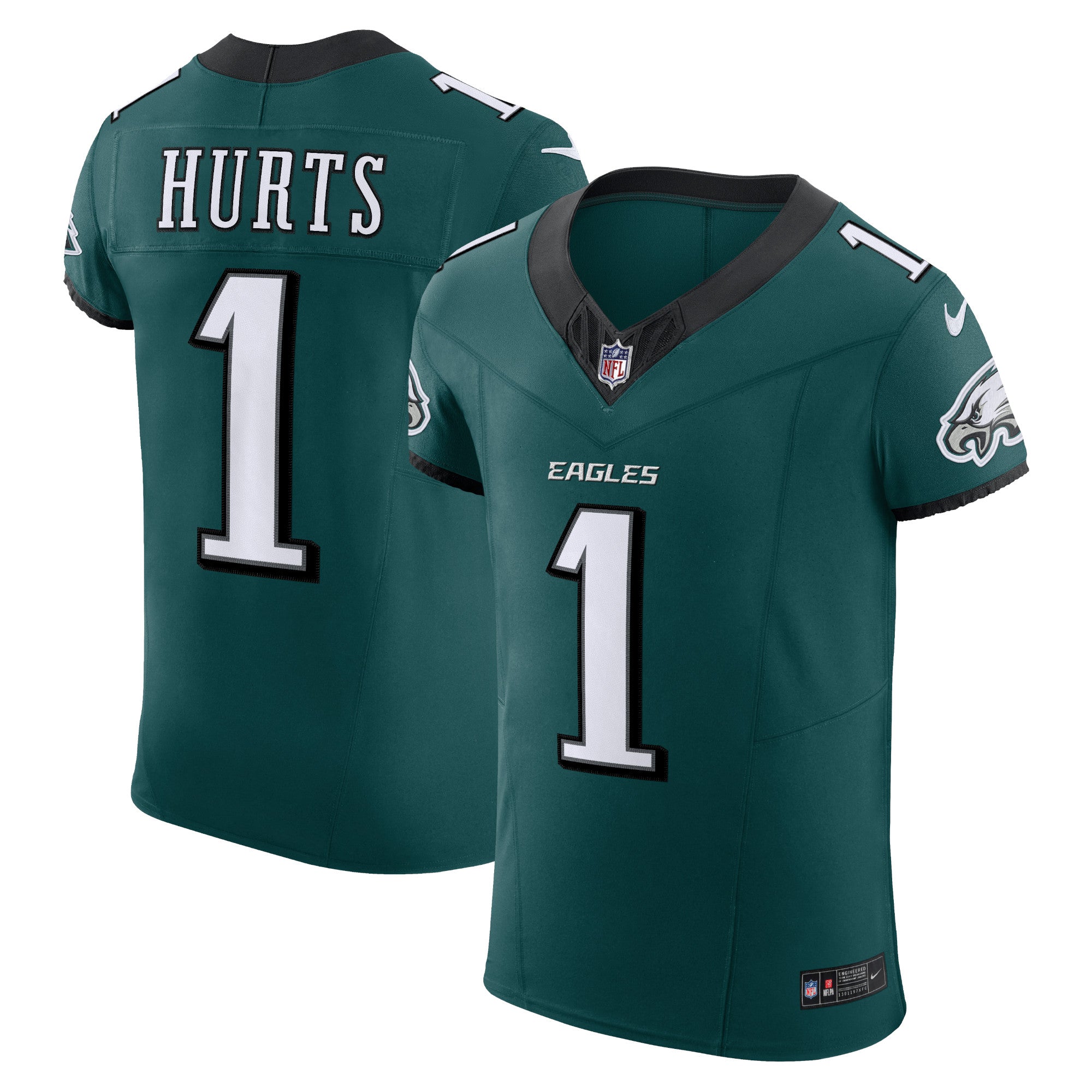 Jalen Hurts Philadelphia Eagles Nike Alternate Vapor F.U.S.E. Elite Jersey - Black/Green/Kelly Green - Image 7