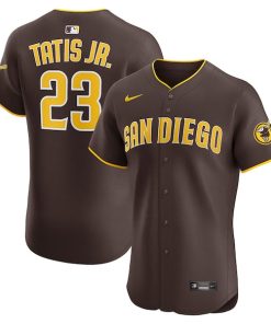 Alternative view of Fernando Tatis Jr. San Diego Padres Nike Road Elite Jersey - Brown/Khaki/White