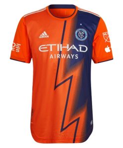 Alternative view of New York City FC adidas 2024 The Volt Kit Authentic Jersey - Orange
