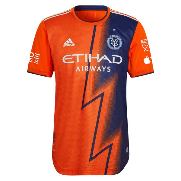 New York City FC adidas 2024 The Volt Kit Authentic Custom Jersey - Orange - Image 2