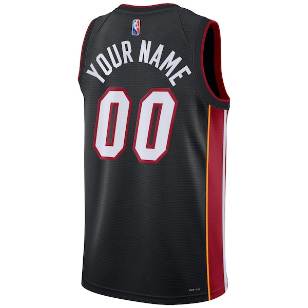 Miami Heat Nike 2021/22 Diamond Swingman Custom Jersey - Icon Edition - Black - Image 3