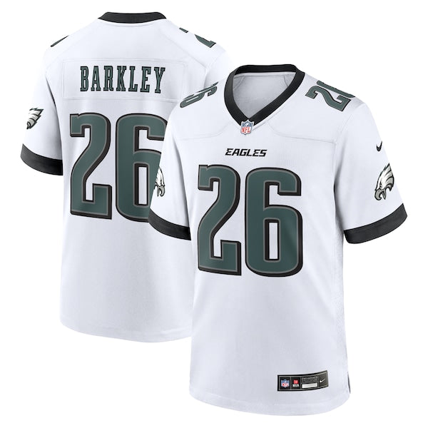 Saquon Barkley Philadelphia Eagles Nike White Game Jersey - White/Black/Green/Kelly Green - Image 2