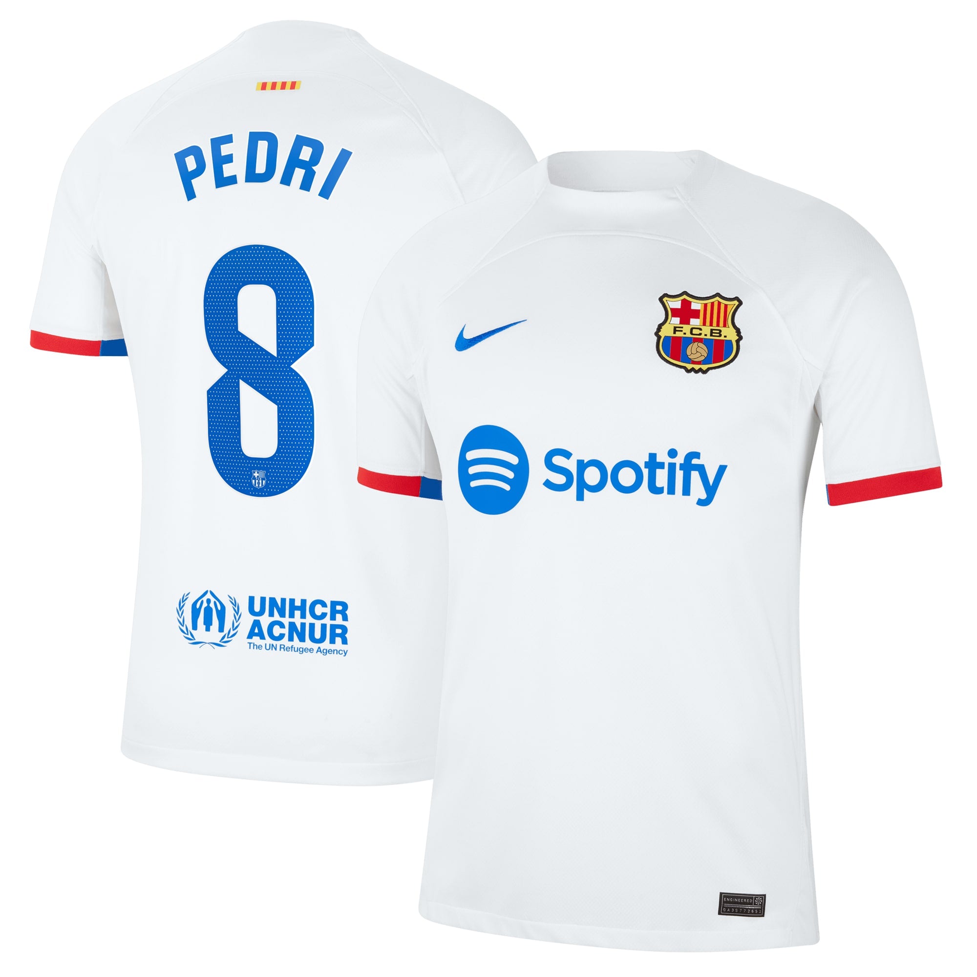 Pedri Barcelona Nike 2023/24 Home Replica Jersey - Royal/Aqua/White - Image 3