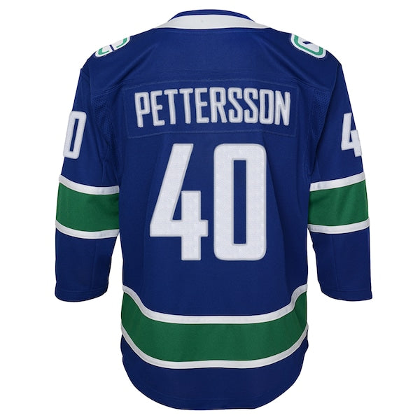 Elias Pettersson Vancouver Canucks Youth 2019/20 Home Premier Player Jersey - Royal - Image 3