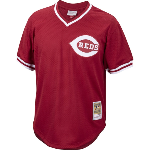 Pete Rose Cincinnati Reds Cooperstown Collection Mesh Batting Practice Jersey - Red - Image 2