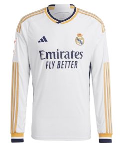 Alternative view of Aur¨¦lien Tchouam¨¦ni Los Merengues adidas 2023/24 Home Authentic Long Sleeve Player Jersey - White