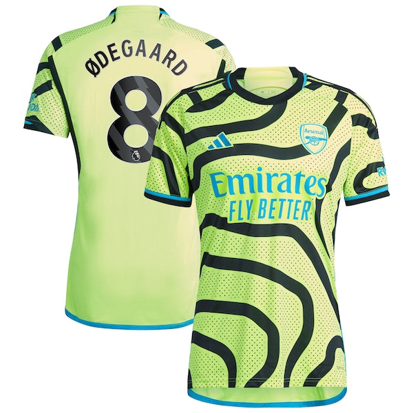 Martin Odegaard Arsenal adidas 2023/24 Away Replica Player Jersey - Yellow/Green - Image 2