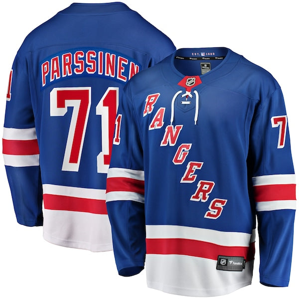 Juuso Parssinen New York Rangers Home Breakaway Jersey - Blue