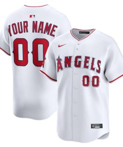 Alternative view of Los Angeles Angels Nike Home Limited Custom Jersey - White/Red