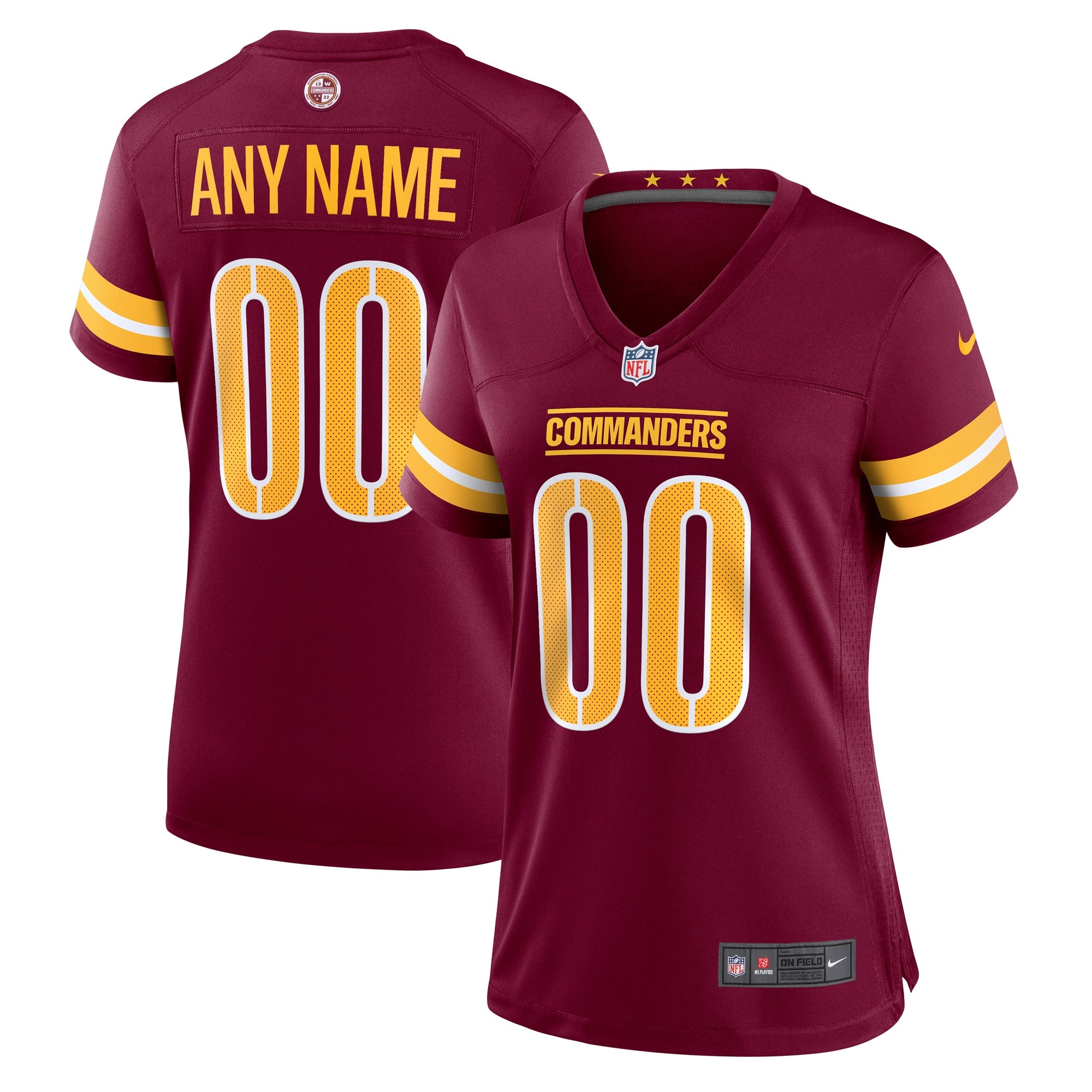 Women's Nike Washington Commanders Super Bowl Era Custom Game Jersey - White/Burgundy - Image 5