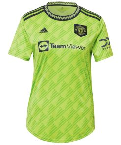Alternative view of Carlos Casemiro Manchester United adidas Women's 2022/23 Third Replica Player Jersey - Neon Green
