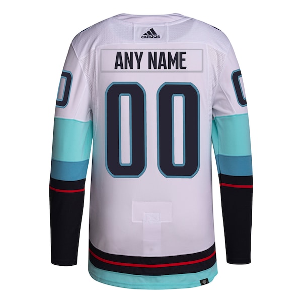Seattle Kraken adidas Away Primegreen Authentic Custom Jersey - White - Image 3