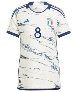 Alternative view of Jorginho Italy National Team adidas 2023 Away Authentic Player Jersey - White