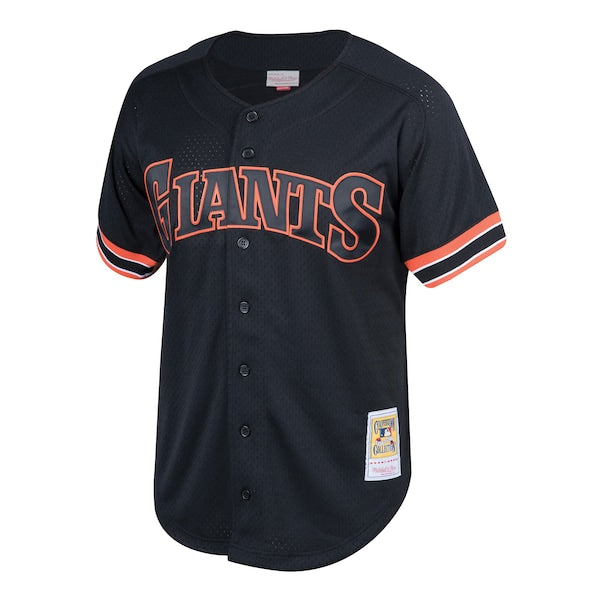 Will Clark San Francisco Giants Cooperstown Collection Mesh Batting Practice Button-Up Jersey? - Black - Image 2