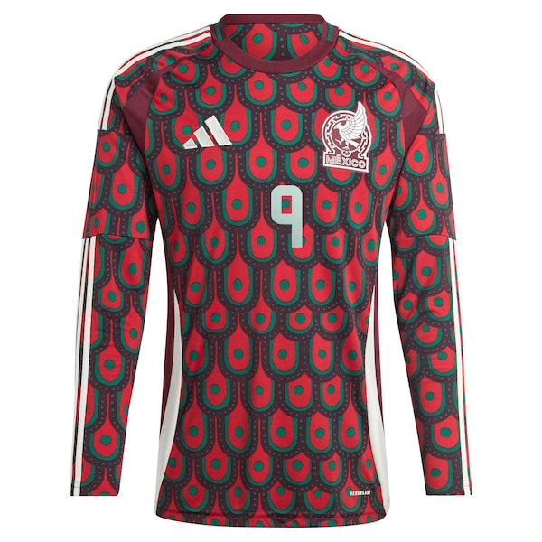 Raul Jimenez Mexico National Team adidas 2024 Home Replica Player Long Sleeve Jersey - Burgundy - Image 2