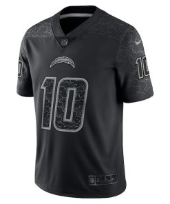 Alternative view of Justin Herbert Los Angeles Chargers Nike RFLCTV Limited Jersey - Black