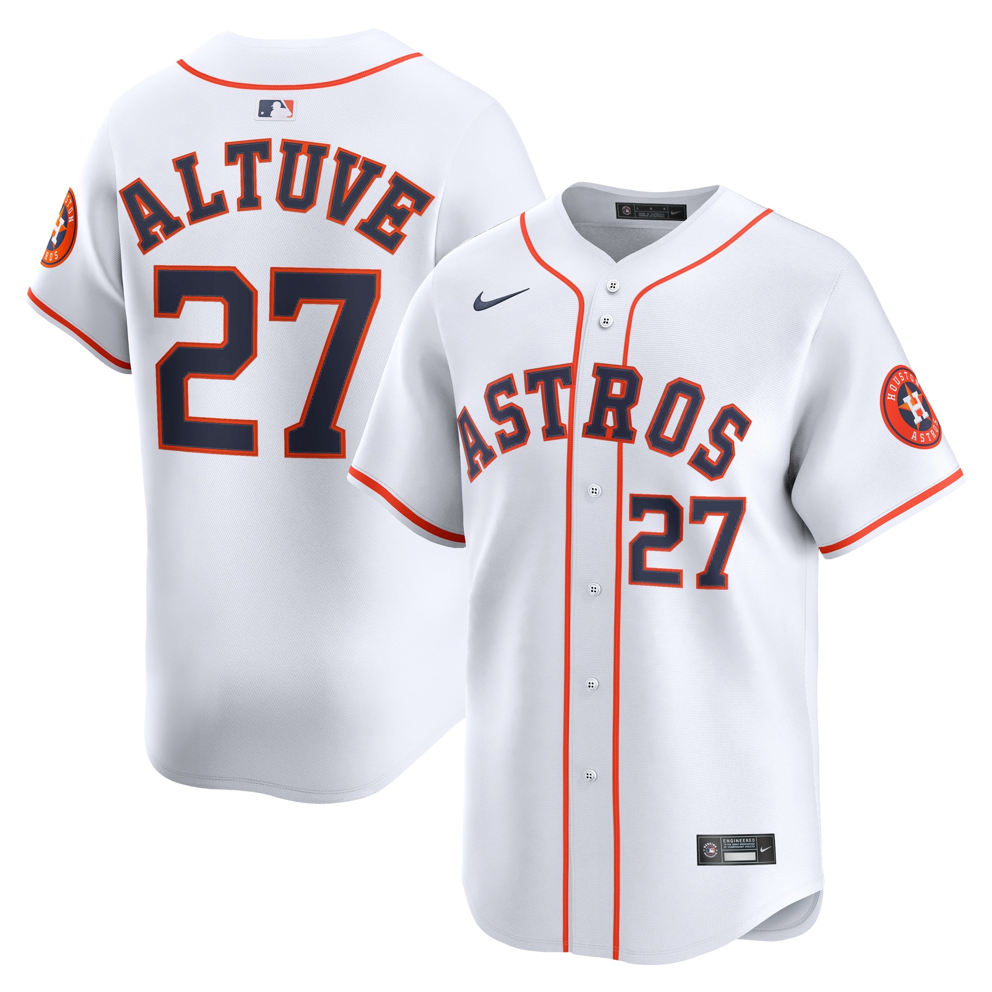 Jose Altuve Houston Astros Nike Road Limited Player Jersey - Gray/Orange/White - Image 6