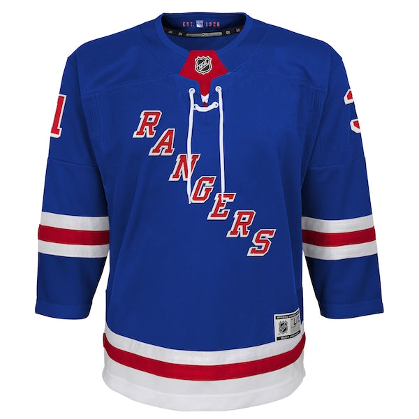 Igor Shesterkin New York Rangers Youth Home Premier Player Jersey - Blue/Navy - Image 3