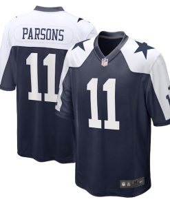 Alternative view of Micah Parsons Dallas Cowboys Nike Alternate Game Jersey - Navy/White